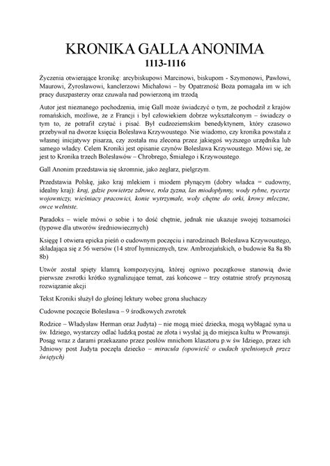 Fragment kroniki Galla Anonima