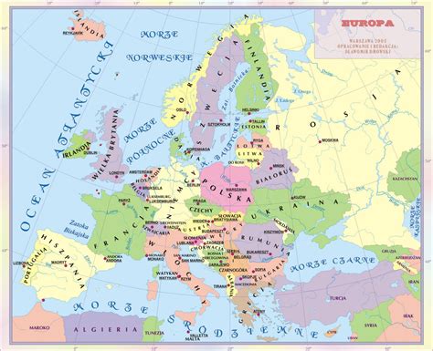 Mapa Europy w 1918 roku z zaznaczonymi granicami państw