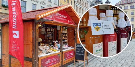Zbliżenie na stoisko z tradycyjnymi polskimi produktami spożywczymi na jarmarku