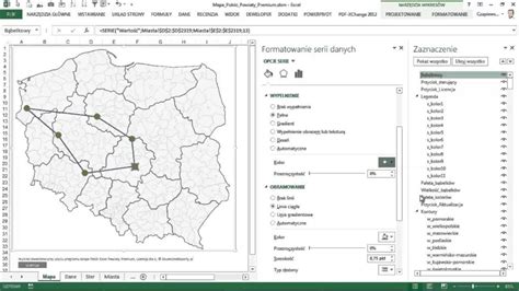 Mapa z zaznaczonymi kluczowymi punktami wycieczek po Krakowie