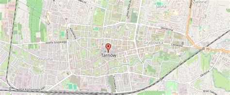 Mapa okolic Tarnowa z zaznaczonymi potencjalnymi lokalizacjami dla domów weselnych