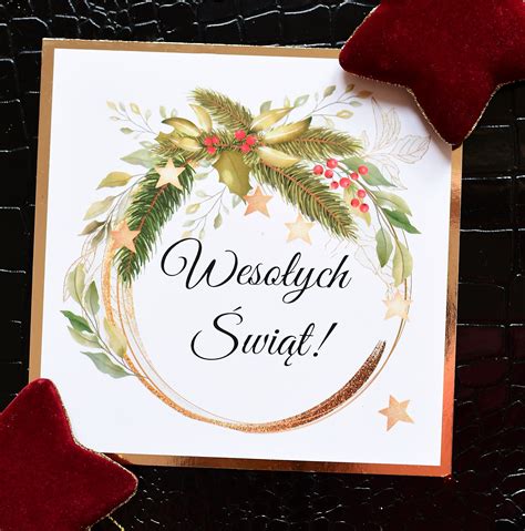 Przykład nowoczesnej kartki bożonarodzeniowej stworzonej przy użyciu szablonu i własnego zdjęcia