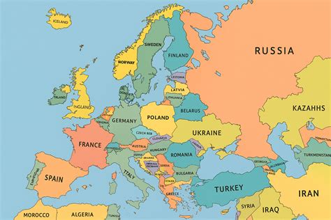 Mapa z zaznaczonymi sanktuariami maryjnymi w Europie