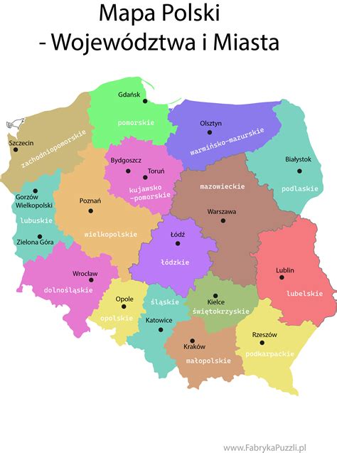 Mapa Polski z zaznaczonymi historycznymi ośrodkami różnych wyznań
