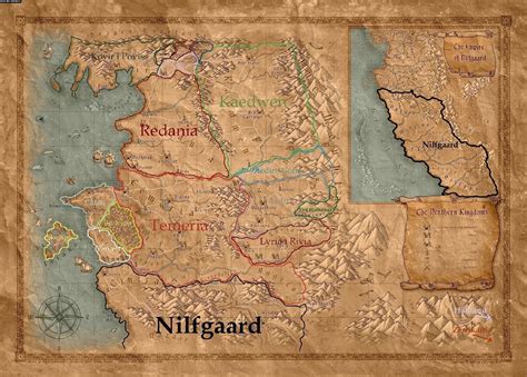 Mapa Królestw Północy i Nilfgaardu