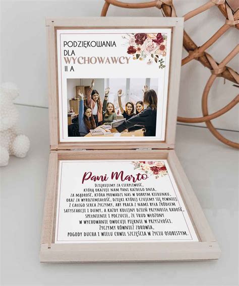 Drewniane pudełko z podziękowaniami dla rodziców