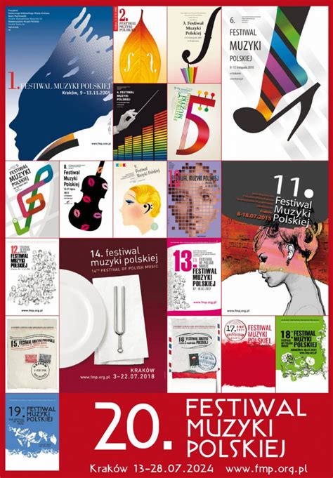 Plakat Festiwalu Dell’Arte z motywami muzycznymi i architektonicznymi