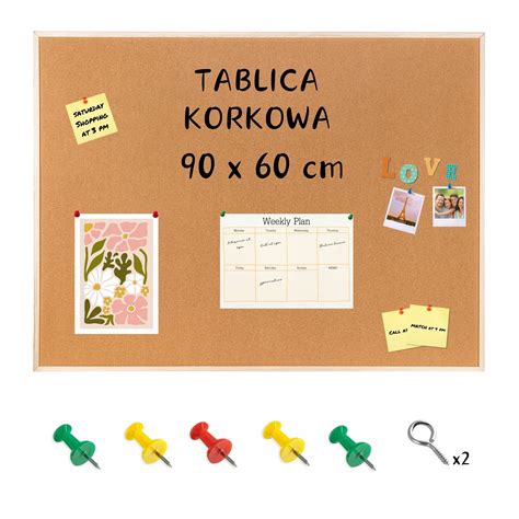 przykładowa, kreatywnie udekorowana tablica korkowa