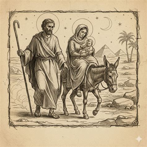Ilustracja przedstawiająca Anioła objawiającego się Józefowi we śnie.