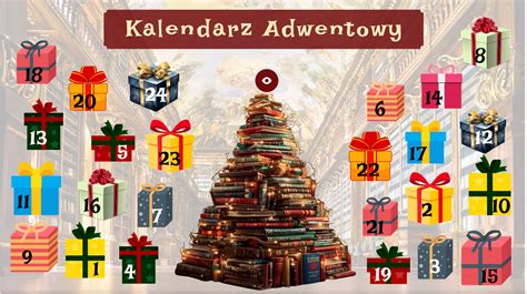 Grafika przedstawiająca historyczny kalendarz adwentowy z ilustracjami biblijnymi.