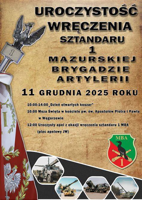 Zdjęcie przedstawiające uroczystość wręczenia sztandaru wojskowego z udziałem przedstawicieli władz państwowych i wojskowych.