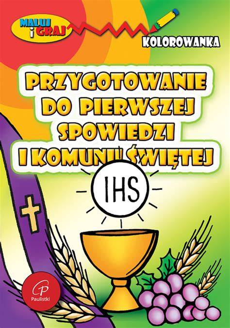Schemat ukazujący etapy przygotowania do Pierwszej Komunii Świętej.