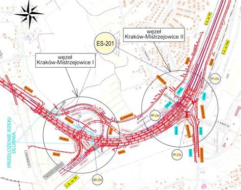mapa z zaznaczonymi etapami przebudowy skrzyżowania Południowa-Wrocławska