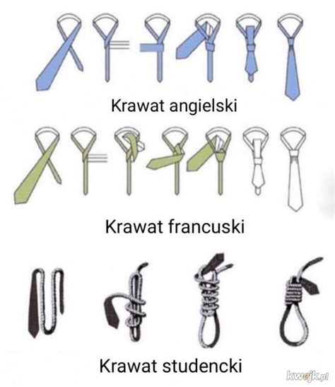 Galeria zdjęć przedstawiająca różne rodzaje krawatów i muszek.