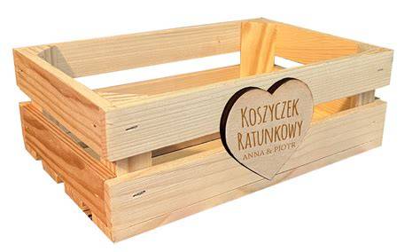 Galeria zdjęć różnych typów pojemników na koszyczek ratunkowy (drewniana skrzynka, metalowy kosz, elegancka taca)