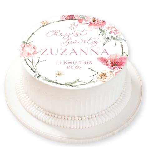 zdjęcie opłatka na tort z personalizowanym motywem