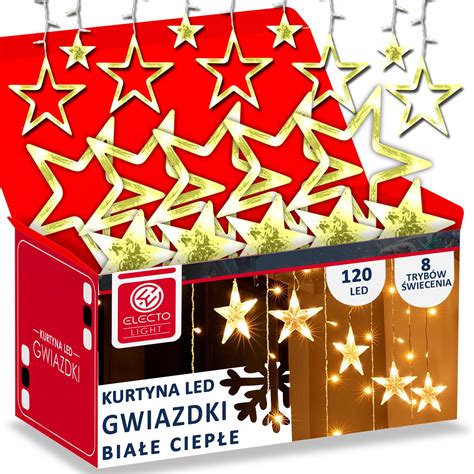 zdjęcie przedstawiające lampki LED typu spadające gwiazdki w różnych kolorach