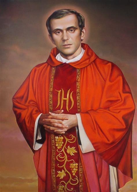 Portret ks. Jerzego Popiełuszki z podniesioną ręką w geście błogosławieństwa