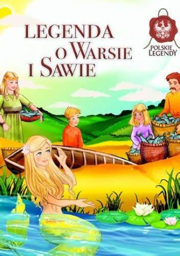 Ilustracja przedstawiająca scenę z legendy o Warsie i Sawie, gdzie rybak spotyka syrenę na Wiśle.