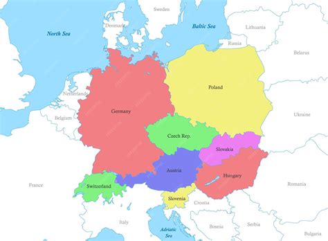 Mapa Europy Środkowej z zaznaczonymi obszarami kultur archeologicznych związanych z początkami Słowian