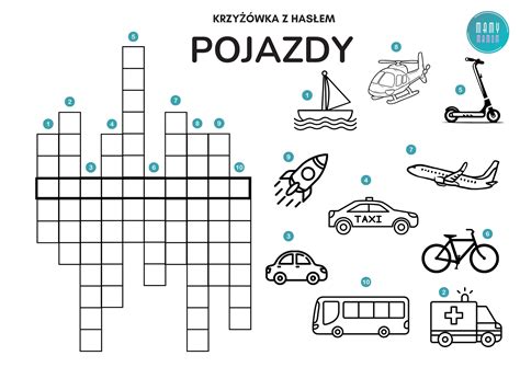 Grafika przedstawiająca fragment diagramu krzyżówki z zaznaczonymi hasłami.