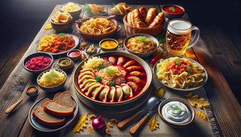 Zestawienie popularnych amerykańskich potraw, od fast foodów po dania etniczne