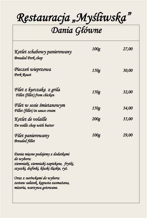 przygotowane dania kuchni polskiej serwowane w restauracji Gościniec Sucholeski