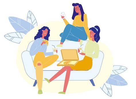 Ilustracja przedstawiająca grupę szczęśliwych kobiet celebrujących wieczór panieński