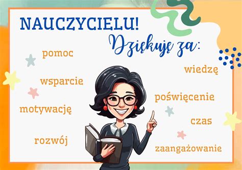 szkolna gazetka z cytatami i grafikami na Dzień Nauczyciela
