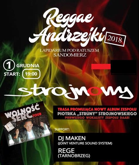 Plakat promujący wydarzenie Reggae Andrzejki w Sandomierzu