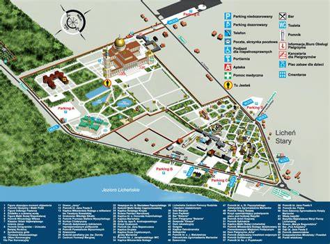 Plan Sanktuarium w Licheniu ze wskazaniem lokalizacji Domu Pielgrzyma Betlejem