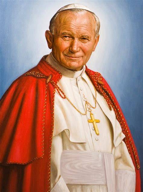 Portret Jana Pawła II z otwartymi rękami