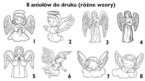szkic małego aniołka z czarnymi, długimi włosami w białej sukience