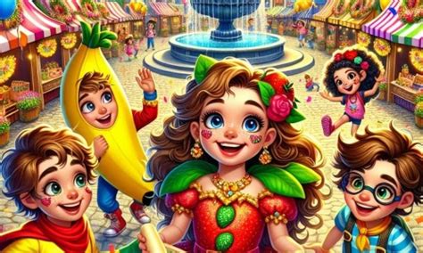 Ilustracja przedstawiająca scenę z ludowego karnawału z elementami groteski i mieszania ról społecznych.