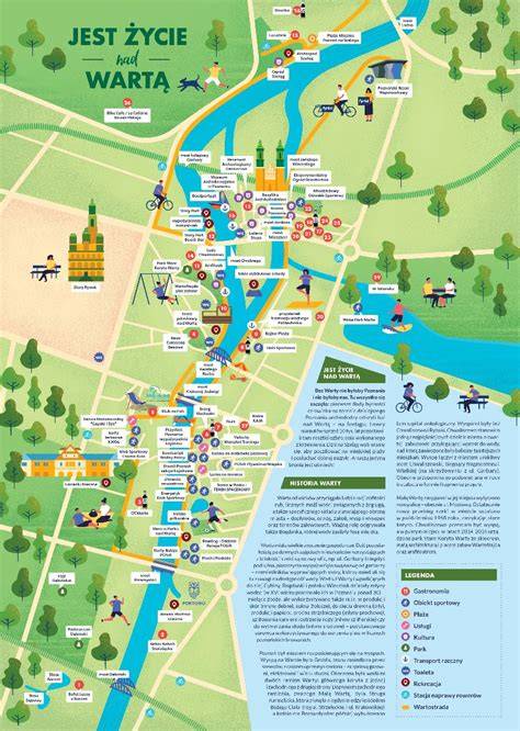 Mapa z głównymi atrakcjami Lwowa