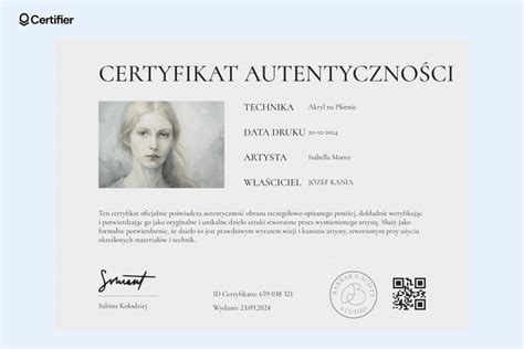 Certyfikat autentyczności szopki z Betlejem