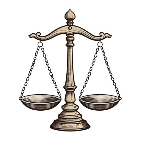 Grafika symbolizująca wagę sprawiedliwości z dwoma szalami, gdzie na jednym leży ziarno, a na drugim symbol ducha.