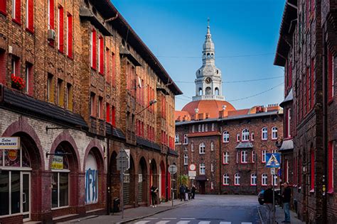 Zdjęcie panoramy Nikiszowca z charakterystyczną architekturą