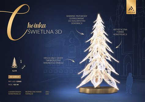 Infografika prezentująca różne wysokości choinek w stosunku do wysokości sufitu oraz przykładowe rozmieszczenie choinki w pomieszczeniu.