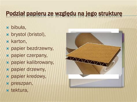 Ilustracja przedstawiająca różne rodzaje papieru i ich faktury, z opisem zastosowania w poligrafii.