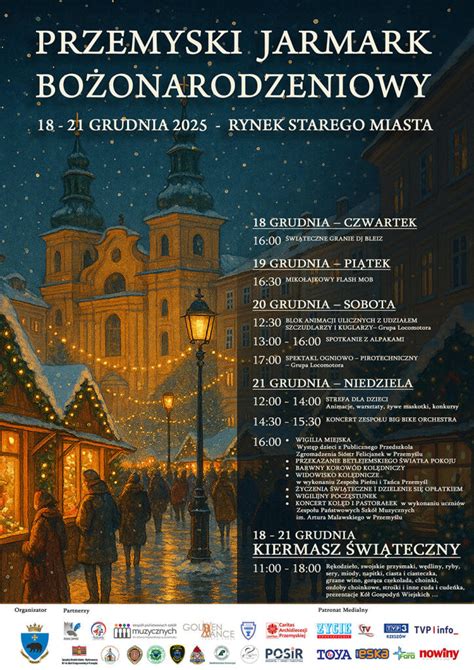 Ilustracja przedstawiająca iluminacje jarmarku bożonarodzeniowego w Ostrawie