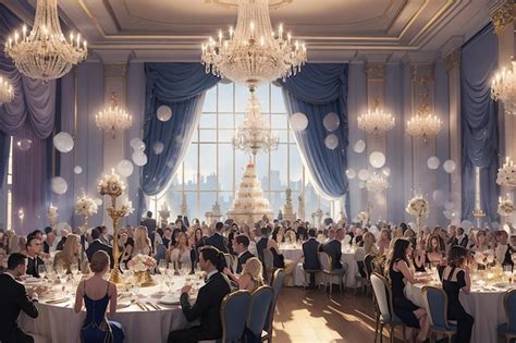 Eleganckie wnętrze sali balowej w Pałacu Uniejów, udekorowane na przyjęcie
