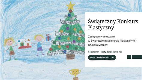 ilustracja choinki wykonanej przez dziecko w ramach konkursu plastycznego