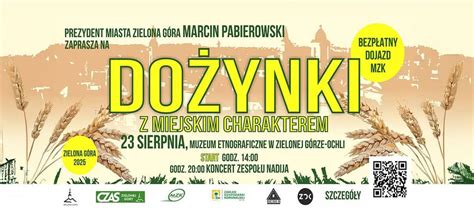 Plakat z informacją o Dożynkach 2025 w Zielonej Górze Ochli