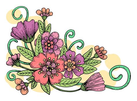 Ilustracja przedstawiająca bukiet kwiatów jako symbol życzeń imieninowych.