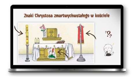 Ilustracja przedstawiająca Marię Magdalenę spotykającą Zmartwychwstałego Jezusa.