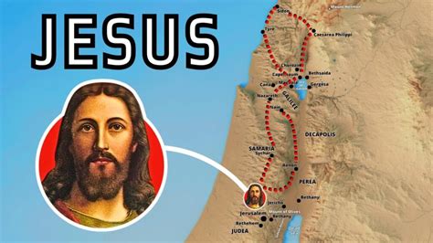 Mapa Ziemi Świętej z zaznaczonym obszarem Al-Maghtas nad rzeką Jordan.