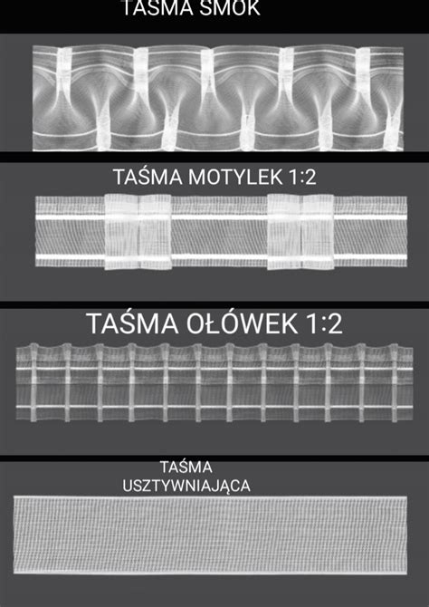 Ilustracja przedstawiająca różne rodzaje zasłon i firan, idealnych do małych sypialni