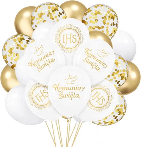 balony z konfetti na komunię