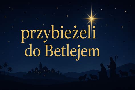 Ilustracja przedstawiająca pasterzy zdążających do Betlejem